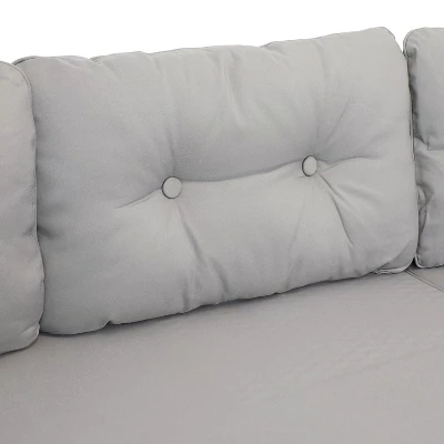 Sunnydaze Decor Sunnydaze Outdoor Longford Patio Sectional Sofa Conversation Set With Cushions And Table - Stone Gray - 3pc - Image 7