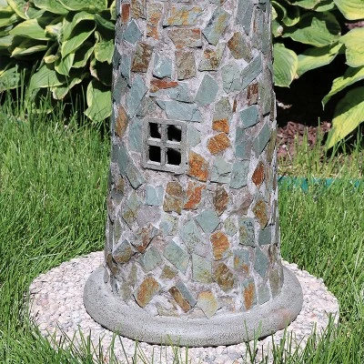 Sunnydaze Decor Sunnydaze Outdoor Backyard Garden Nautical Lighthouse Solar LED Pathlight Statue Figurine - 36" - Cobblestone - Image 6