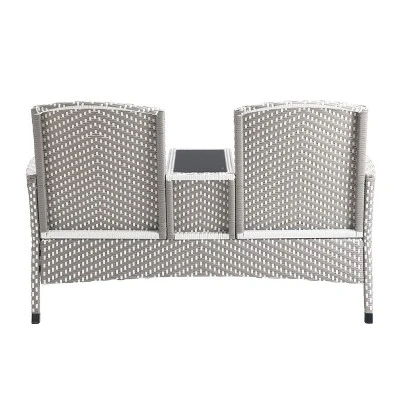 2pc Maksville Aluminum Patio Loveseat & Storage Bench - MiBasics - Image 16