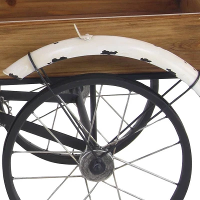 48" Wide Planter Rustic Iron Bicycle Inspired Flower Cart Brown - Olivia & May - Image 5