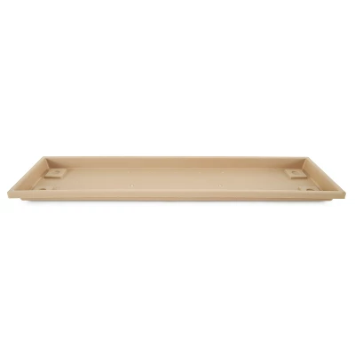 HC Companies Farmhouse Venetian 30 Inch Rectangular Flower Box Plant Saucer Drip Tray, Sandstone Tan - Image 3