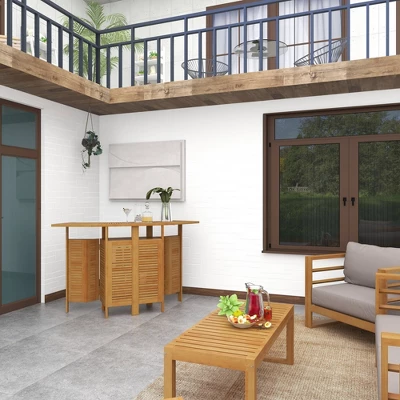 Patio Bar Table Teak - Olivia & May - Image 14