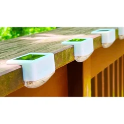 Maxsa Innovations 4pk Solar Powered LED Deck Lights White