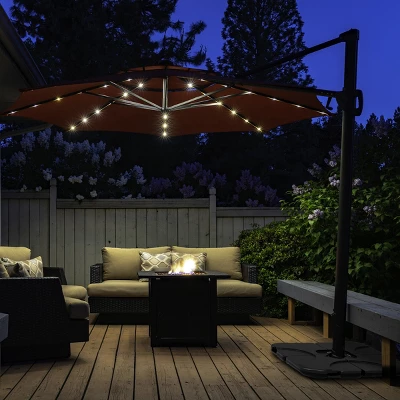 Nature Spring 4-Piece Crossbar Base For Offset Patio Umbrella - Black - Image 3