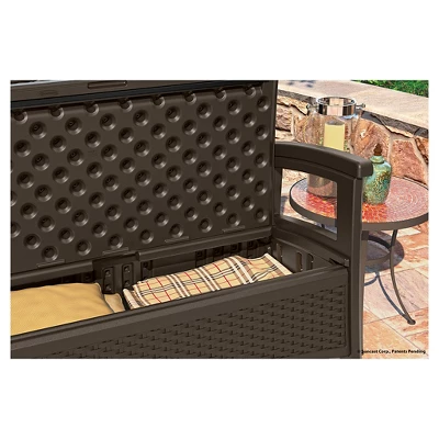 Suncast ELEMENTS Resin Patio Storage Loveseat - Java - Image 2