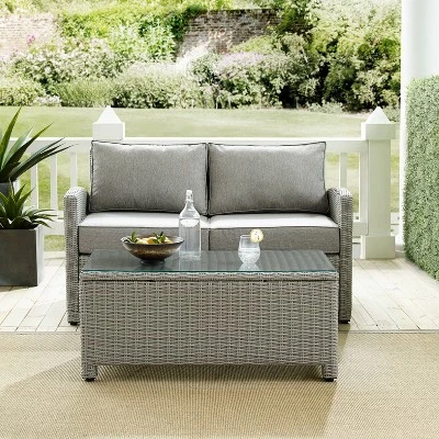 Bradenton Outdoor Wicker Sofa & Coffee Table Set - Crosley - Image 5