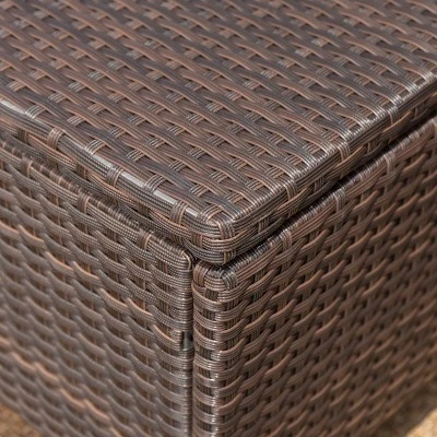 Puerta 6pc Wicker L-Shaped Sectional Sofa Set - Dark Brown - Christopher Knight Home - Image 3