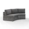 Catalina Wicker Round Sectional Sofa - Gray - Crosley