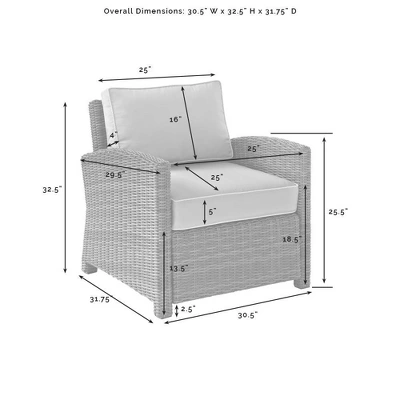 Bradenton 4pc Outdoor Wicker Conversation Set - Crosley - Image 14