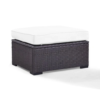 Biscayne Outdoor Wicker Ottoman - White - Crosley - Image 6