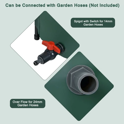 Costway 60 Gallon Portable Rain Barrel Collapsible Tank Water Collector Spigot Filter - Image 6