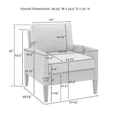 Capella 5pc Outdoor Wicker Sofa Set - Gray - Crosley - Image 18