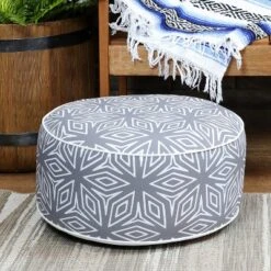 Sunnydaze Decor Sunnydaze Indoor/Outdoor All-Weather, Water-Resistant Inflatable Blow Up Ottoman Pouf