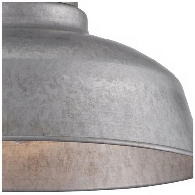 John Timberland Urban Barn Rustic Industrial Farmhouse Semi Flush Mount Outdoor Ceiling Light Galvanized Metal 8 3/4" For Post Exterior Barn Deck Yard - Image 2