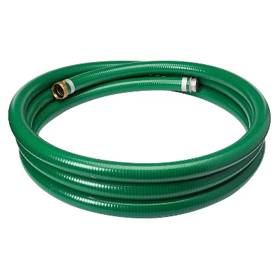 Apache 98128010 1.5" Diameter 20' Long PVC Flexible Style G Pool Sump-Pump Garden Suction/Discharge Hose W/ Aluminum Pin Lug Fittings, Green (2 Pack)