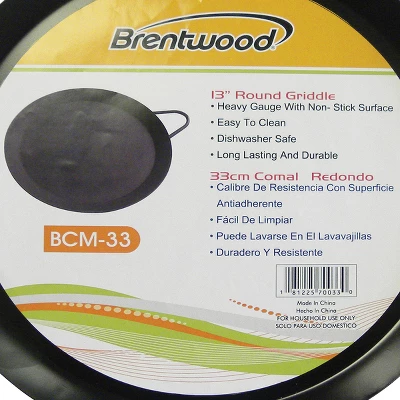 Brentwood Carbon Steel Nonstick Round Comal Griddle (13-In.) - Image 3