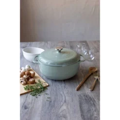 Lodge 6qt Cast Iron Enamel Dutch Oven Sage