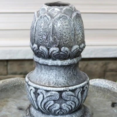 Sunnydaze Decor Sunnydaze 50"H Electric Fiberglass Reinforced Concrete 2-Tier French Garden Design Outdoor Water Fountain, Dusty Gray - Image 6