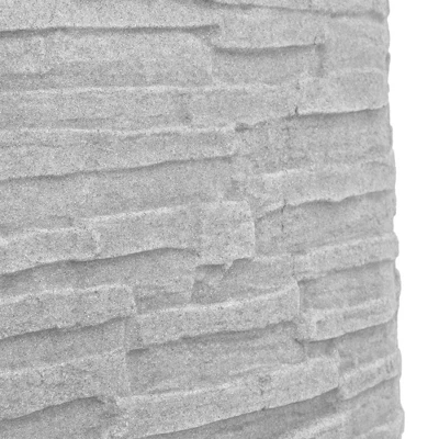 Good Ideas Impressions Riverwalk 50-Gallon Faux Slate Surface Dual Spigot Locations Rain Barrel W/2 Brass Spigots & Screen, Light Granite - Image 4