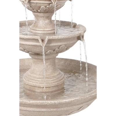 John Timberland Stafford Rustic 3 Tier Cascading Bubbler Outdoor Floor Water Fountain 48" For Yard Garden Patio Home Deck Porch House Exterior Balcony - Image 4