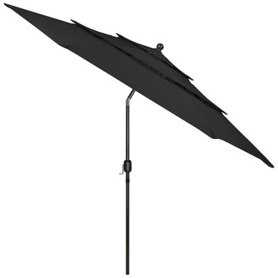 Northlight 9.75ft Outdoor Patio Market Umbrella With Hand Crank And Tilt, Black - Image 2
