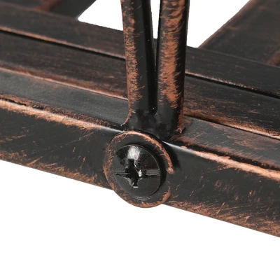 Outsunny 3.3' Metal Arch Zen Garden Bridge With Safety Siderails, Decorative Footbridge, Delicate Scrollwork & Corner Spheres For Stream, Black - Image 5