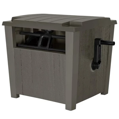 Suncast Farmington Smart Tube Weatherproof Outdoor Hideaway Standard Garden Hose Storage Pot Container With Brass Connections, Stoney (2 Pack) - Image 2