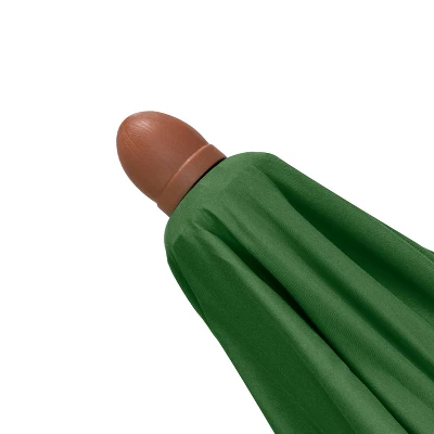 9' X 9' Round Wood Grain Steel Patio Umbrella Hunter Green - Astella - Image 5