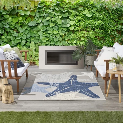 Nourison Aloha Coastal Starfish Outdoor Area Rug