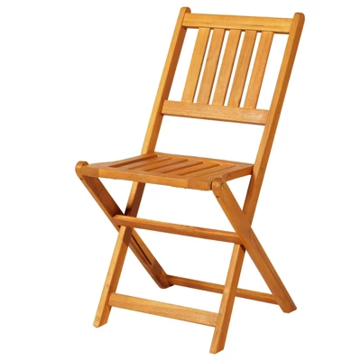 Outsunny Bistro Table And Chairs Set Of 2, Acacia Wood Patio Table, Wooden Folding Chairs, Varnished, 3 Piece Outdoor Furniture Set, Slatted, Teak - Image 6