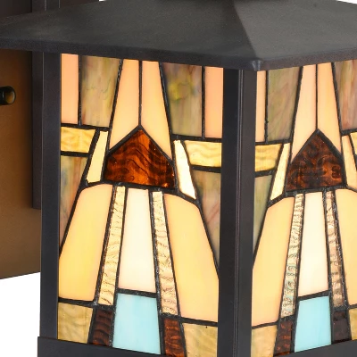 11.75" 1-Light Mona Mission Style Outdoor Wall Lantern Sconce Bronze - River Of Goods - Image 8