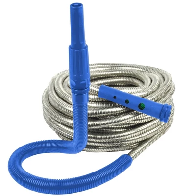 Bernini 50' Metal Garden Hose With Flex End Watering Wand - Image 10