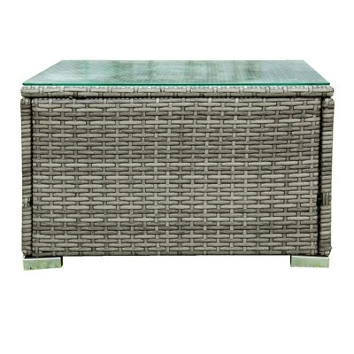 4pc Wicker Patio Sectional Seating Set With Cushions - Gray/Beige - GODEER - Image 15