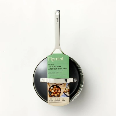 3qt Nonstick Hard Anodized Aluminum Sauce Pan With Lid Dark Gray - Figmint™ - Image 5