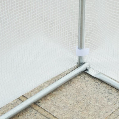 Outsunny 11.5' X 9.8' X 6.5' Outdoor Walk-In Tunnel Greenhouse Hot House With Roll-up Windows, Zippered Door, PE Cover, White - Image 4