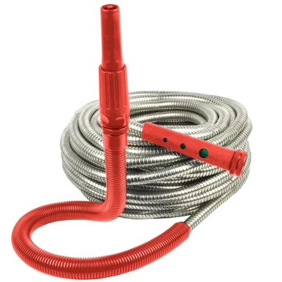 Bernini 50' Metal Garden Hose With Flex End Watering Wand - Image 12