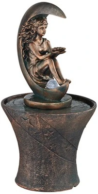 John Timberland Crescent Moon Modern Bubbler Outdoor Floor Water Fountain With LED Light 34" For Yard Garden Patio Home Deck Porch Exterior Balcony - Image 6