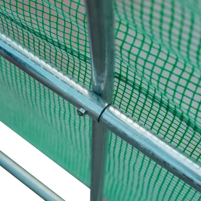 Outsunny 26' X 10' X 7' Outdoor Walk-In Tunnel Greenhouse With Roll-up Windows & Zippered Door, Steel Frame, & PE Cover - Image 4