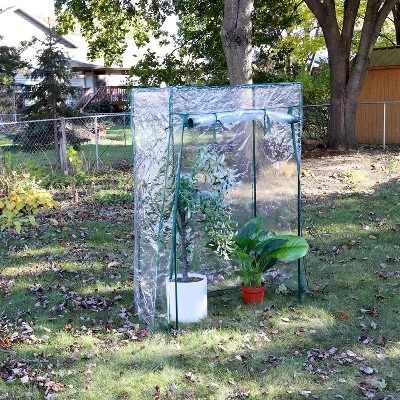 Sunnydaze Decor Sunnydaze Outdoor Deluxe Portable Large Potted Plant And Starter Tomato Plant Greenhouse With Roll-Up Door - Clear - Image 6