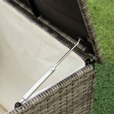 4pc Wicker Patio Sectional Seating Set With Cushions - Gray/Beige - GODEER - Image 14