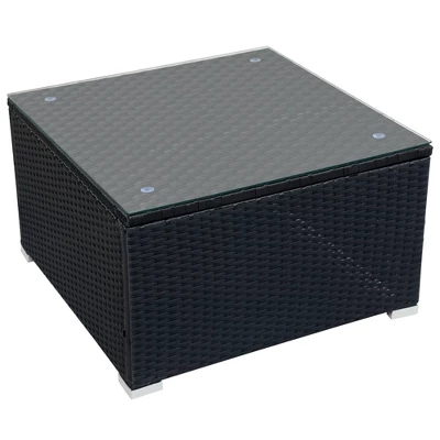 9pc Wicker Patio Seating Set With Cushions - Black/Beige - GODEER - Image 11