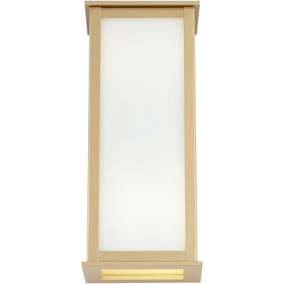 John Timberland Modern Outdoor Wall Light Fixture Warm Gold 12 3/4" Milky White Glass Shade For Exterior Barn Deck House Porch Yard Patio Outside Home - Image 4