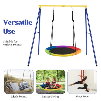 Costway Metal A-Frame Swing Stand Heavy Duty Extra Swing Frame W/Ground Stakes For Backyard - Image 5