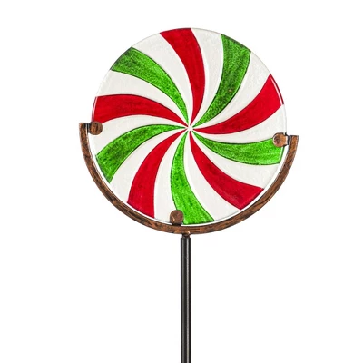 Home & Garden Candy Cane Garden Stake - One Yard Stake 33.0 Inches - Yard Decor Christmas - - Glass - Multicolored - Image 4