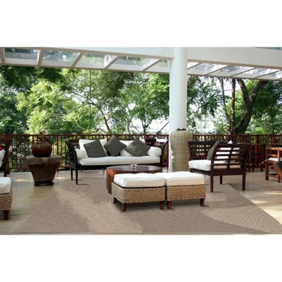 5' X 7' Basketweave Outdoor Rug Oatmeal - Smith & Hawken™ - Image 3