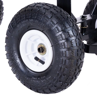 Costway Heavy Duty Lawn Garden Utility Cart Wagon Wheelbarrow Steel Trailer - Image 8