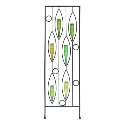 Achla Designs 79.75" Vinifera Bottle Decorative Iron Garden Trellis Black Powder Coat Finish
