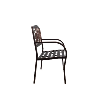 Evergreen Dragonfly Metal Garden Bench, Bronze - Image 6