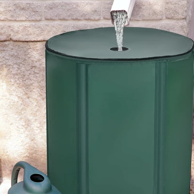 Costway 60 Gallon Portable Rain Barrel Collapsible Tank Water Collector Spigot Filter - Image 2