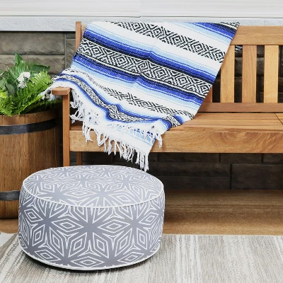 Sunnydaze Decor Sunnydaze Indoor/Outdoor All-Weather, Water-Resistant Inflatable Blow Up Ottoman Pouf - Image 6